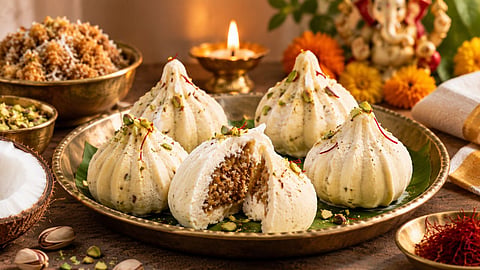 Modak ice cream recipe coconut jaggery dessert.