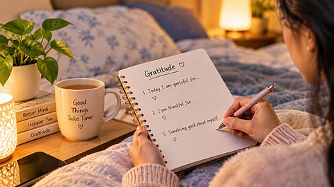 World gratitude day 3 things write before bed.