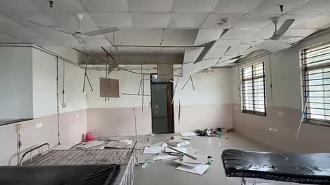 Ceiling collapses in Morena District Hospital