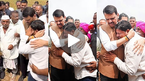 devendra fadnavis hugs crying farmer during latur drought visit video viral