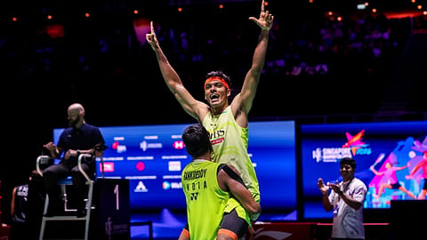 India Men's Badminton Team Medal Beats Japan