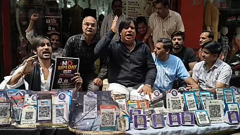 Traders place UPI barcode boxes at Rajwada