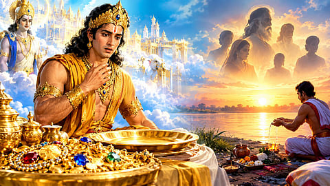 Pitru paksha 2026 ki katha karna gold food mahabharat story.