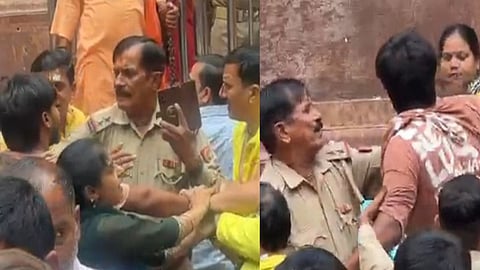 Banke Bihari Temple Viral Video: Devotees and Security Guards Clash Near Gate No 4