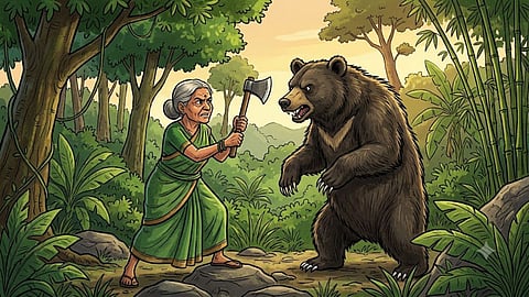 gadchiroli bear attack woman saved life pannemara