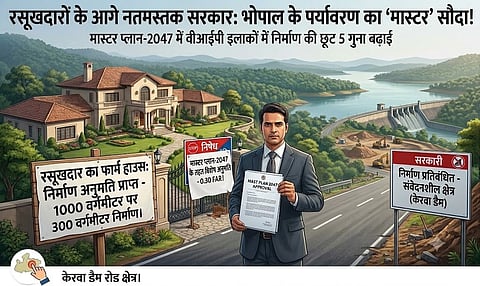 Bhopal Master Plan 2047 draft showing construction provisions in low density areas