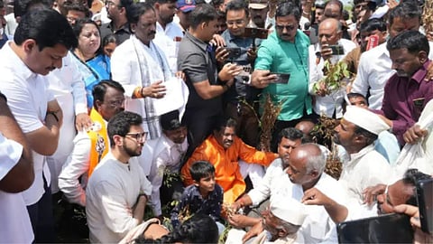 Aaditya Thackeray Maharashtra Drought Relief Farmers Marathwada Tour