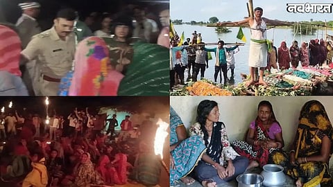 Majhgawan Dam affected villagers protest in Panna