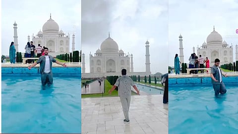 Taj Mahal Viral Video: Youth Enter Fountain to Make Reel, Security Arrangements Questioned
