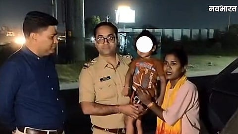 Police rescuing a kidnapped girl