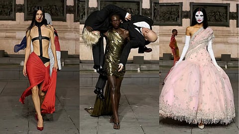 chudail couture paris fashion week sindoor white face.