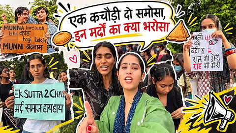 DU Women Protest Ek Kachori Do Samosa Viral Slogan 
