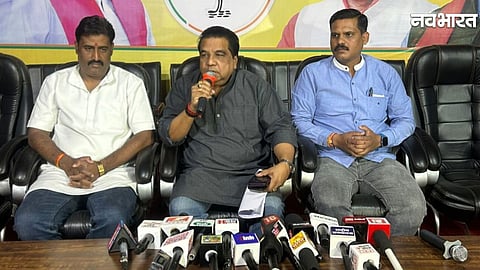BJP spokesperson Rakesh Singh Yadav addressing media