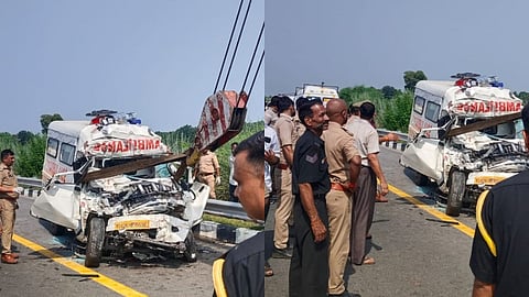 purvanchal expressway ambulence accident