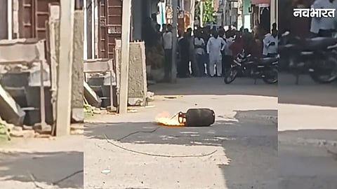 Gas cylinder catches fire while cooking in Morena