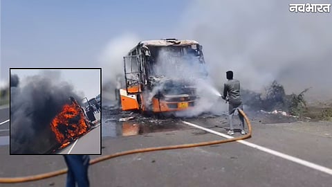 Chief Minister Sugam Bus catches fire in Ujjain