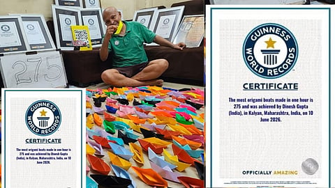 Thane Professor Dinesh Gupta Guinness World Record Paper Boats