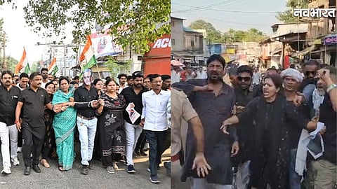 Congress workers protest against the Election Commission in Sagar and Khandwa