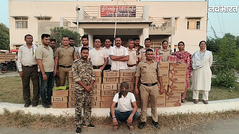 Morena Civil Lines police seized 45 cartons of liquor