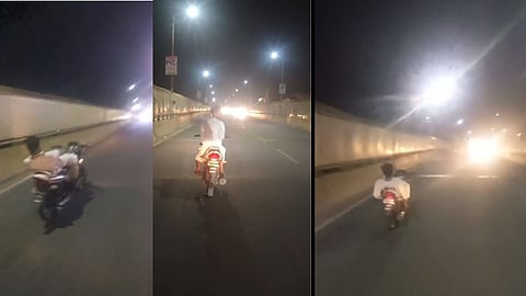Jhansi Viral Video: Youth Performs Dangerous Stunt on Moving Bike at Sipri Bazar Overbridge