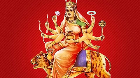 Navratri 4th day maa kushmanda bhog curd halwa malpua petha.