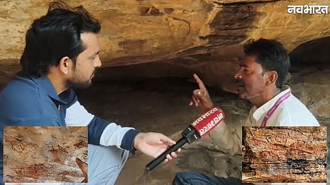 Ancient rock paintings at Chaturbhujnath Nala in Gandhi Sagar Sanctuary