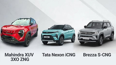 Mahindra XUV 3XO CNG vs Tata Nexon CNG vs Maruti Brezza S-CNG best combination 