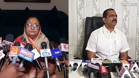 BJP MLA Malini Gaur and minister Kailash Vijayvargiya amid political debate over the water crisis