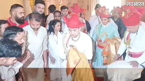 Jyotiraditya Scindia and Mahan Aryaman Scindia perform traditional Shastra Pujan