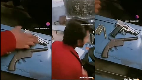 Aligarh Viral Video: Youth Seen Displaying Pistol and Live Cartridges from School Bag, Police Verification Awaited
