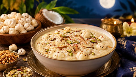 Sharad purnima makhana nariyal gud kheer recipe.