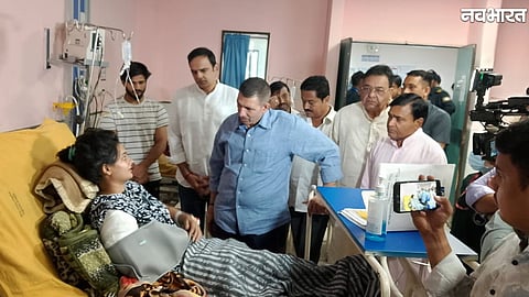 Jitu Patwari meets injured Gwalior accident victims at AIIMS Bhopal