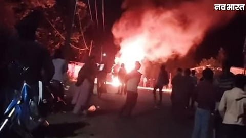 Eco car crashes into a crowd at the weekly market in Jhanki village