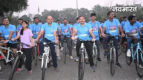 cisf 10km cyclothon kharghar fitness environment awareness