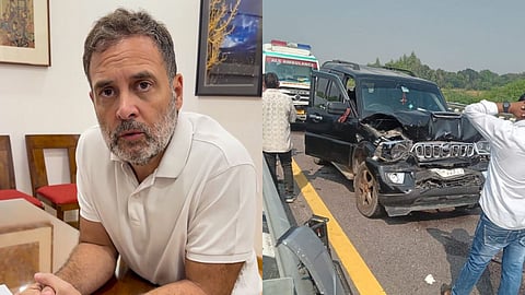rahul gandhi sultapur convoy accident