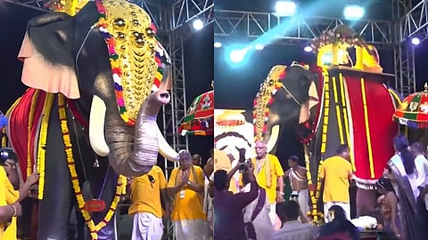 Robotic elephant Ranga arrives at an Andhra Pradesh temple Adivi Sesh and PETA 