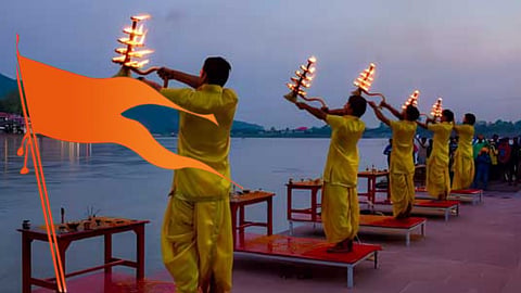 Nashik Kumbh Mela Flag Hoisting Goda Aarti Crowd Management