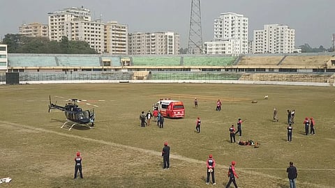 BPL 2022 Helicopter In Stadium