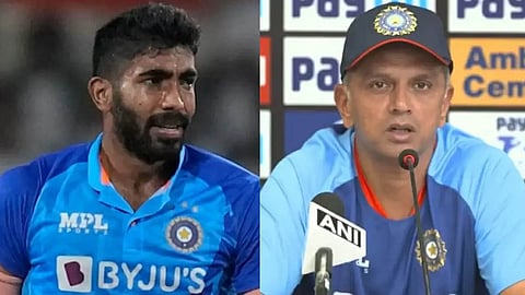 Jasprit Bumrah and Rahul Dravid