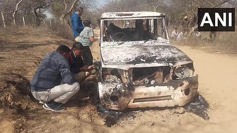 wo skeletons were found in a charred bolero in Loharu, Bhiwani