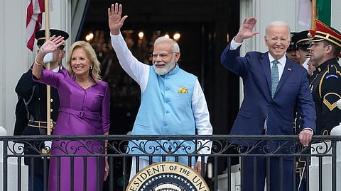 Jill Biden, Narendra Modi and Joe Biden