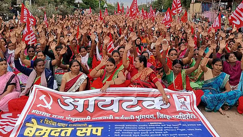 Anganwadi workers Strike completes one month