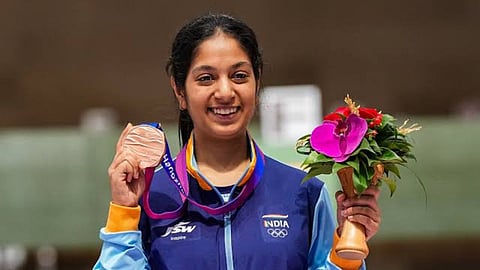 Ramita Jindal in the final of paris Olympic 2024 women 10 meter air rifle event