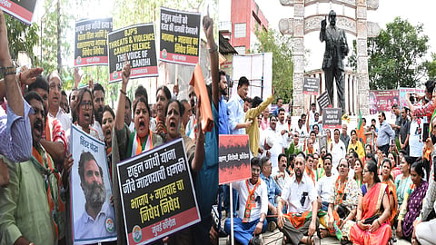 Congress and BJP Protest ahead Maharashtra assembly elections