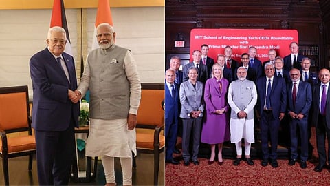 पीएम मोदी की फिलिस्तीन के राष्ट्रपति महमूद अब्बास से मुलाकात, न्यूयॉर्क, अमेरिका