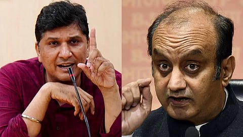 अरविंद केजरीवाल के इस्तीफे के ऐलान के बाद भिड़ गए सुधांशु त्रिवेदी और सौरभ भारद्वाज