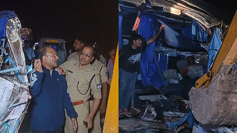 मध्य प्रदेश के मैहर में बस-ट्रक की भयंकर टक्कर