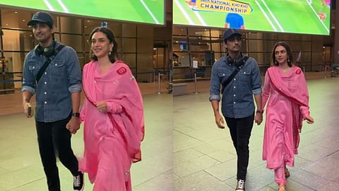 aditi rao hydari and siddharth spotted at mumbai airport first time after marriage