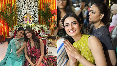 palak tiwari and Shweta Tiwari ganesh visarjan photos viral on social media