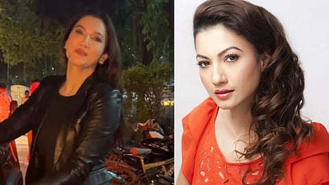 Gauhar Khan teaching english to Paps